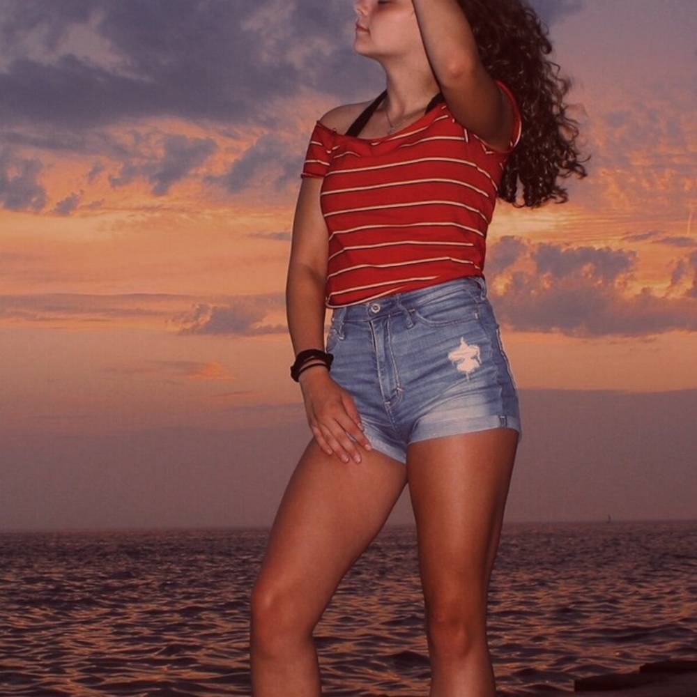 Jean shorts from Hollister.